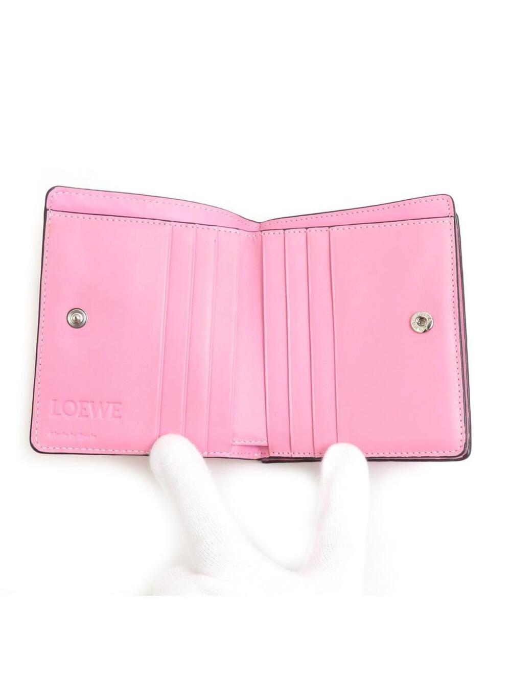 Auth Loewe Anagram Bifold Wallet Pink #338018L29B - Picture 3 of 8